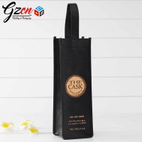 good quality cheap custom new year Christmas wine gift non woven bag