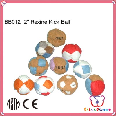 ICTI Factory promotional pvc leather customize hacky sack fabric